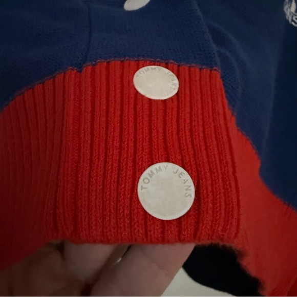 Tommy Hilfiger Cropped Cardigan XXS Red White Blue Preppy School - Picture 3 of 9